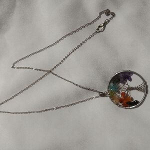 Elegant Multicolor Tree of Life Pendant Necklace